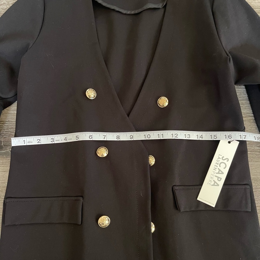 Scarpa Black and Gold Double-Breasted Blazer - Picture 6 of 9
